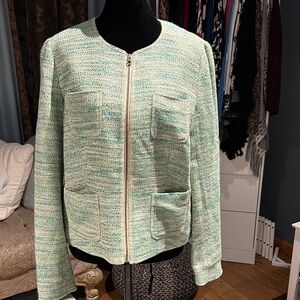 J. Jill Mint Green Tweed Blazer